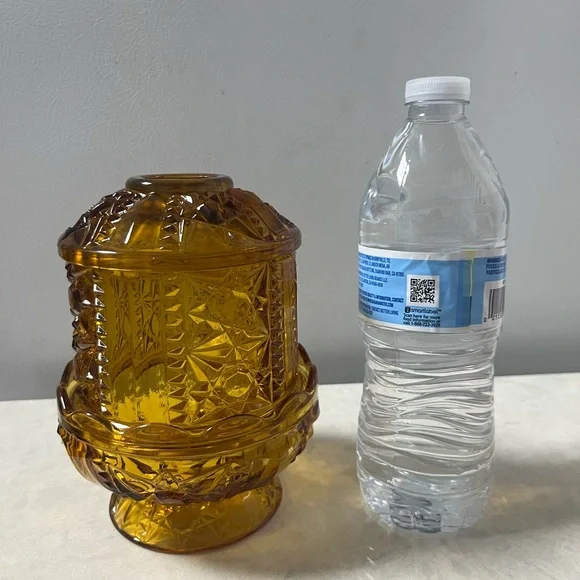 Vintage Indiana Amber Glass Fairy Lamp - Picture 6 of 6